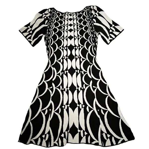 Anthroplogie Art Deco Sweetheart Neckline Twee Knit Dress - Image 6
