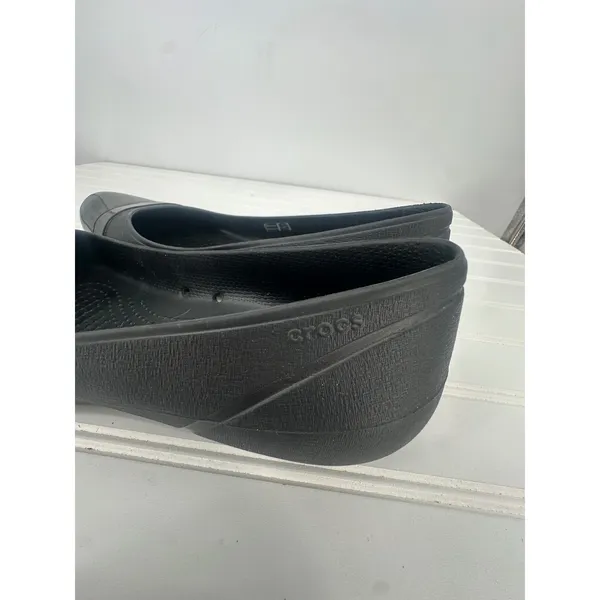 Crocs Size 10 Black‎ Gianna Alice Cap Toe Ballet Slip On Comfort Shoes Flats - Image 4