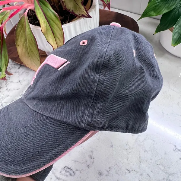 47 Brand Utah Jazz NBA Hat Charcoal Grey Pink Embroidered Adjustable‎ Cap - Image 2