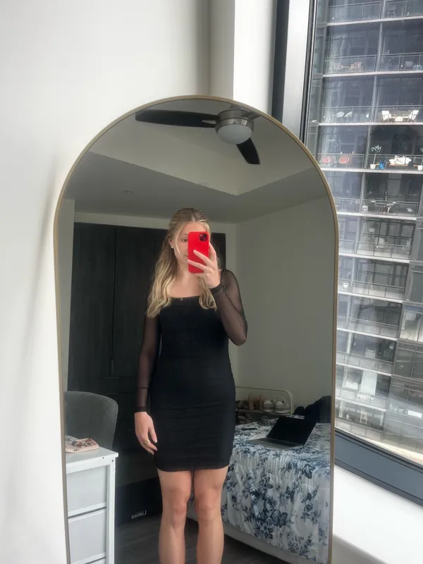 Charvi Long Sleeve Mini Dress Black - Image 7
