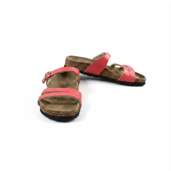 Birkenstock BIRKI'S Leather Strapy Sandal L6/M4 Coral Everyday Resort Coastal Made In German - Image 2