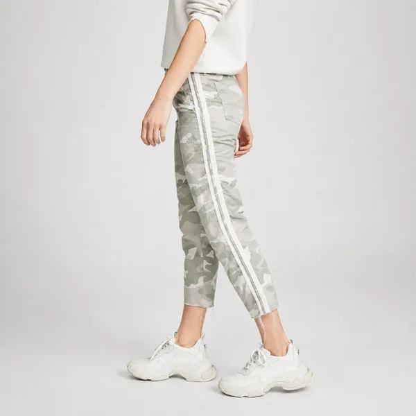 Mother The Shaker Chop Crop Fray Pants Womens 25 Camo Stripe Desert Print - Image 3