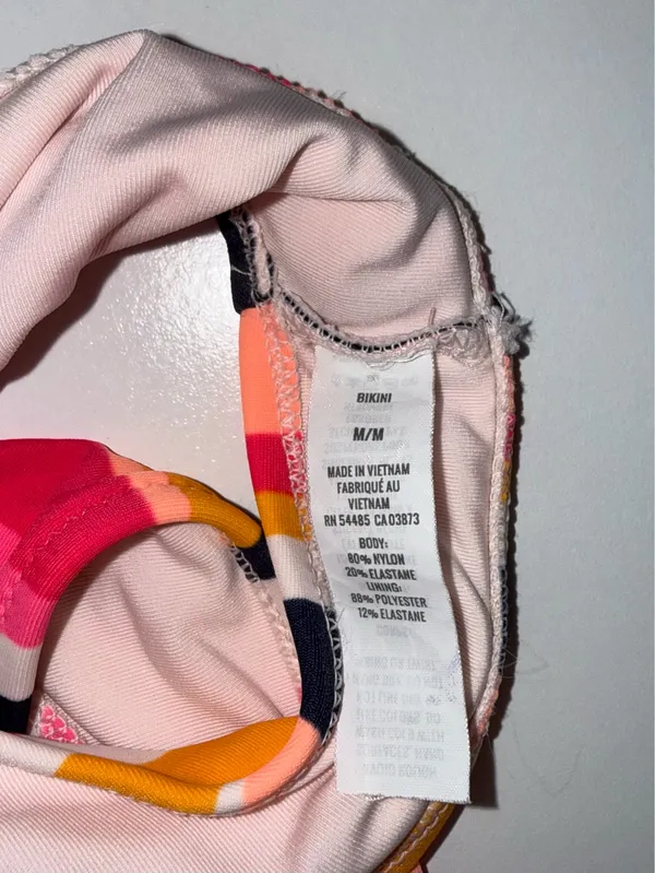 Aerie Pink Multi Striped Bikini Bottoms Low Rise Full Coverage - Image 8