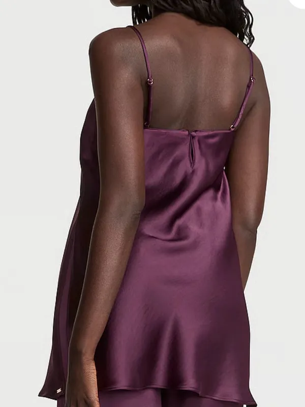 Victoria Secret Women’s Luxe Satin Tunic Cami Slip Sleepwear Top Size Large - Image 2