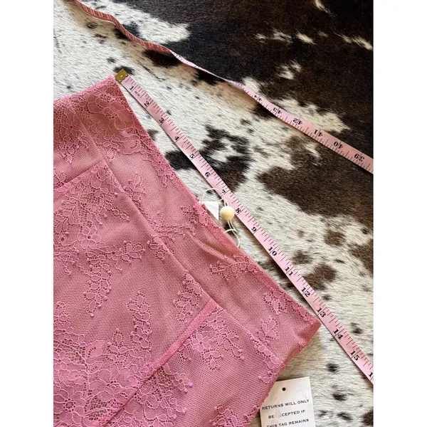 FOR LOVE & LEMONS Bianca Lace Mini Ruffle Skirt in Pink Size‎ Medium NEW - Image 5