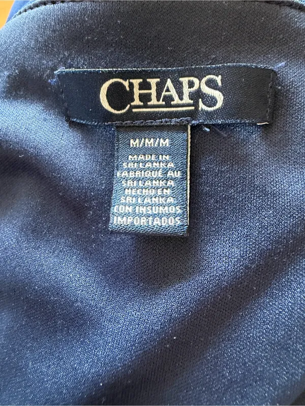 Chaps Women’s Navy Floral Wrap Maxi Dress - Image 3