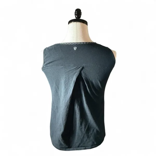 KUHL Organic Cotton V-Neck Embroidered Tank Top Women's Size S Granola Girl‎ - Image 2