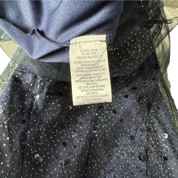 JS Collections‎ Alyssa Sequin Godet Cocktail Dress Navy 6 - Image 11