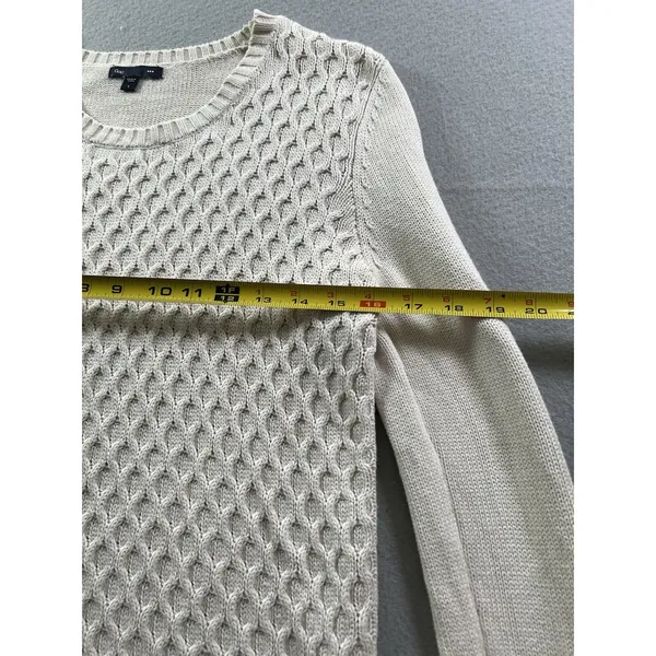 Gap Women's Large Honeycomb Crew Neck‎ Sweater Ivory Frost - Image 5