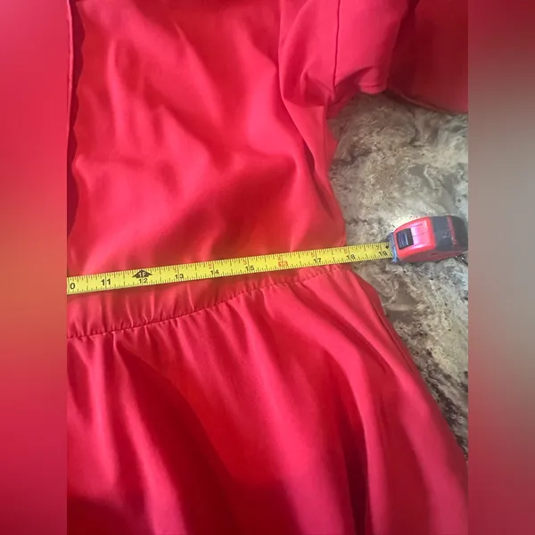 Vintage 1980’s Shirt Dress MC II SQUARED Hy-Tea Wide Red Belt Size Large XL - Image 11
