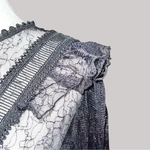 Blashe sheer lace goth style blouse! Black Size M - Image 3