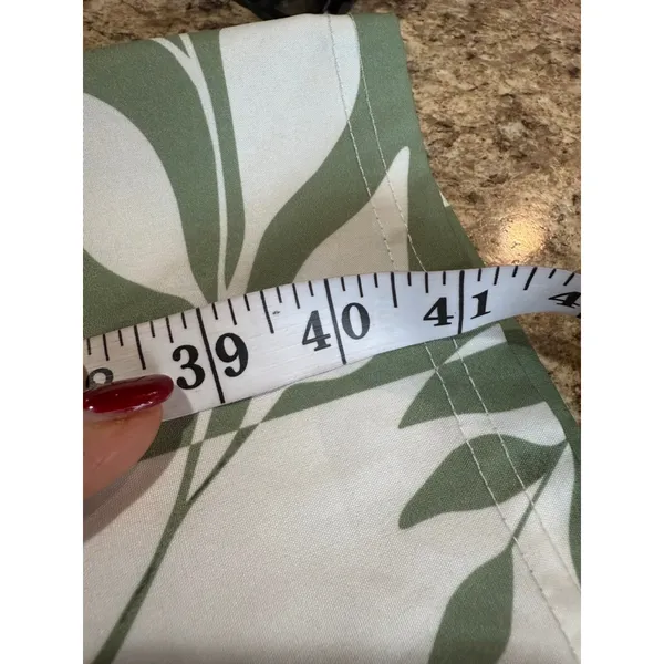 Women's Unbranded Green & White Leaf Print Wide Leg Pants Set, Size L - Image 8