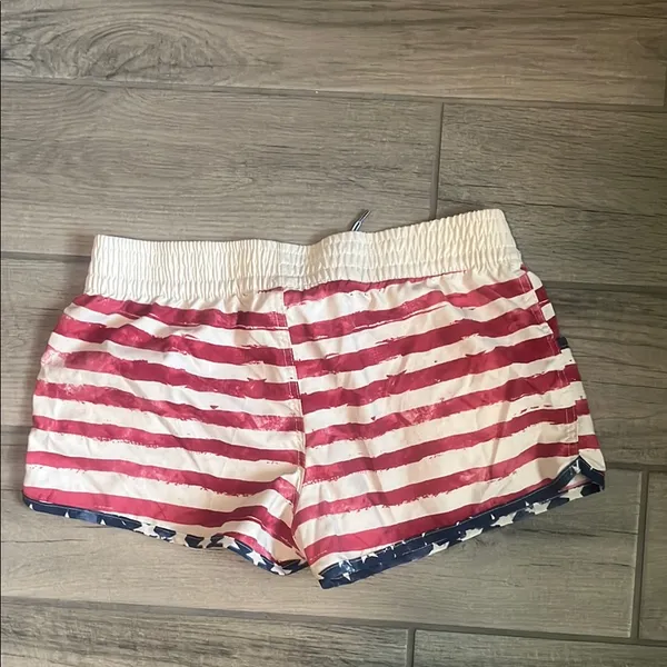Raya Sun Athletic Shorts Red and White with Drawstring Waist - Image 6