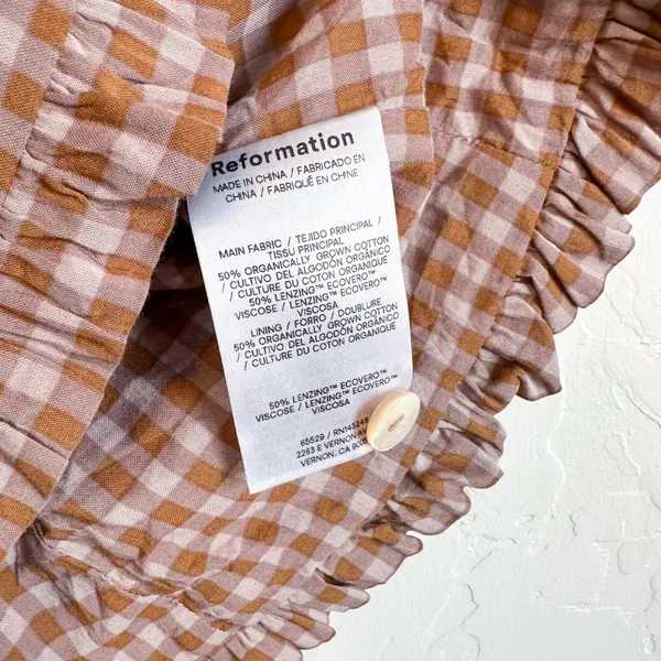 Reformation | Olli Gingham Button Front Top in Audrie Check - Image 6