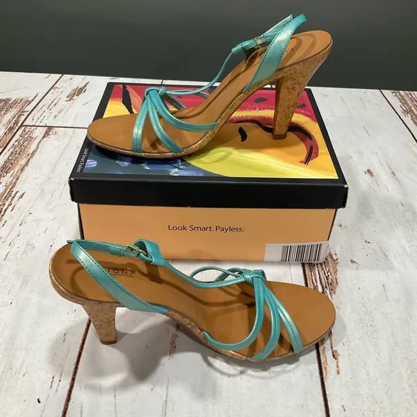 FIONI TURQUOISE‎ STRAPPY HEELED SANDALS - Image 2