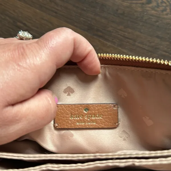 Kate Spade Leather Crossbody Purse Brown - Image 11