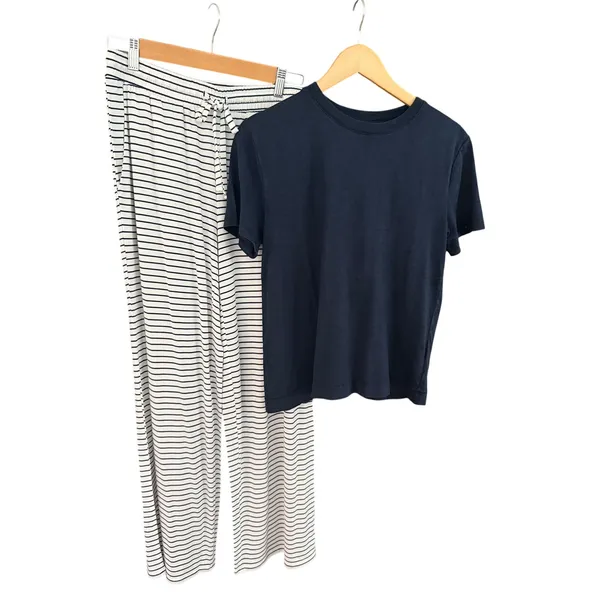 NWT Haven Well Within Navy Organic Cotton Slub Tee Small - Image 2