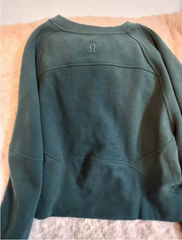 Auth Lululemon Scuba Oversized Pullover Wordmark M/L - Sonic Teal - Image 5
