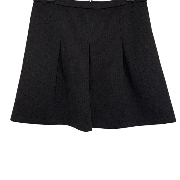 MADEWELL Pleated Jacquard Black Mini Skirt Lined With Pockets‎ EUC Size 4 - Image 2