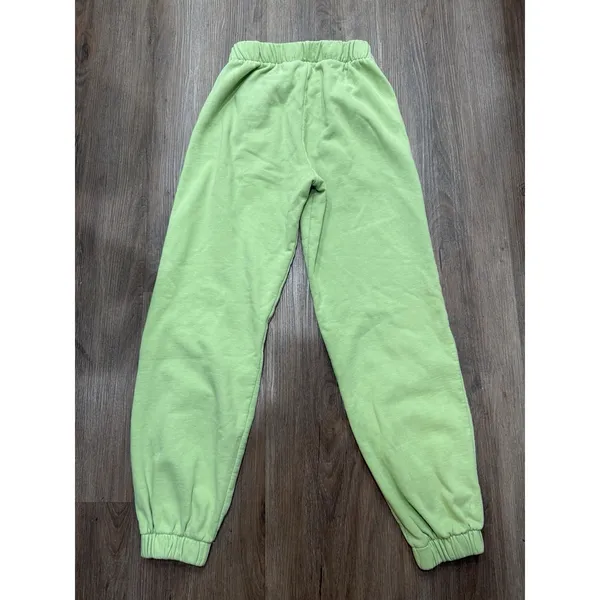 BRANDY MELVILLE Lime Green "Rosa" Hi-Waist Jogger Sweatpants One Size Fits Most‎ - Image 2