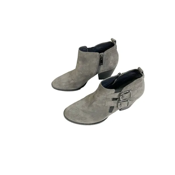 Ivanka Trump Womens Taren Ankle Boots Booties Gray Suede Block Heel Zip 8.5‎ M - Image 3