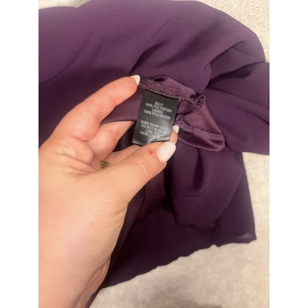 lulus long sleeve knee length dress sheer sleves xl Chiffon Deep Purple - Image 11
