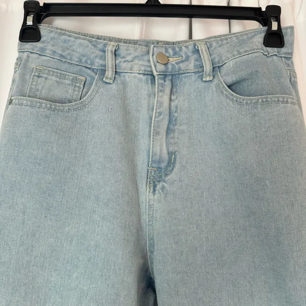 SHEIN Dazy Light Blue High Waisted Straight Leg Jeans - Image 3