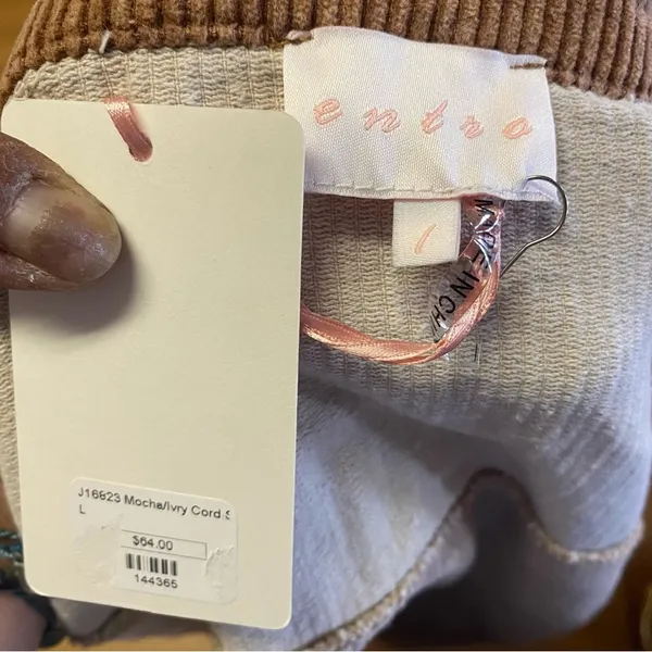 Entro Colorblock Raw Hem Minimalist Coastal Cowgirl Western Corduroy Shacket - Image 4