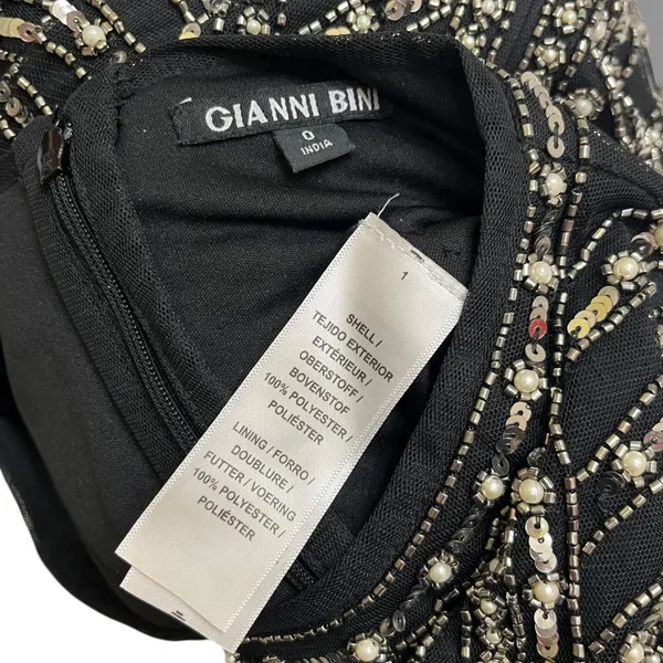 Gianni Bini Black Dani Pearl Silver Sequin Dress size 0 - Image 14