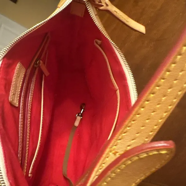 DOONEY & BOURKE Zip Satchel Green Plaid Medium Purse HandBag - Image 6