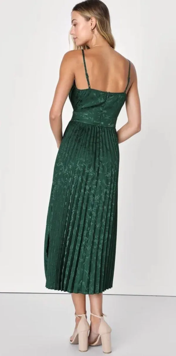 Emerald Midi Lulus Dress - Image 2