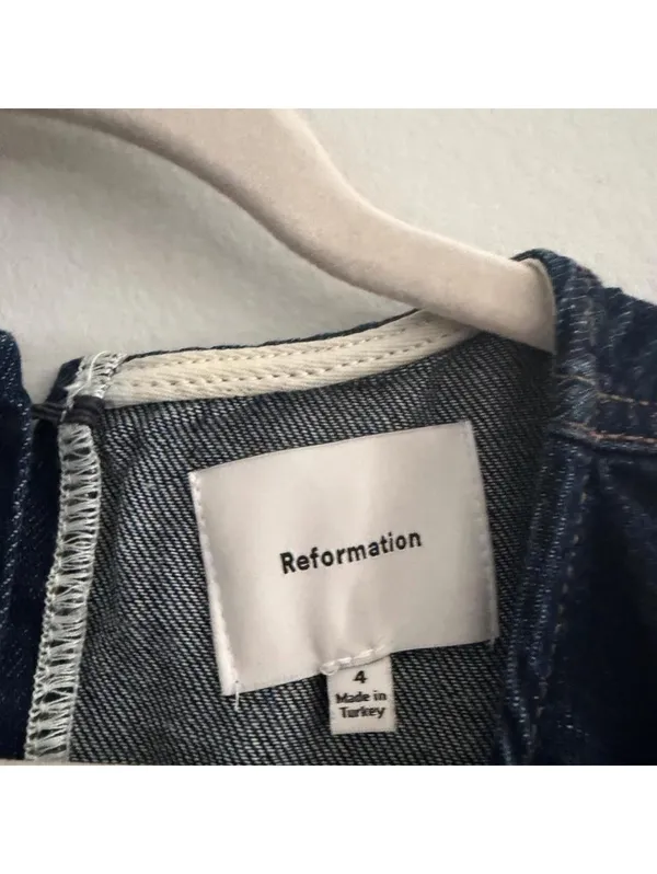 Reformation Citron Denim Mini Dress - Image 5