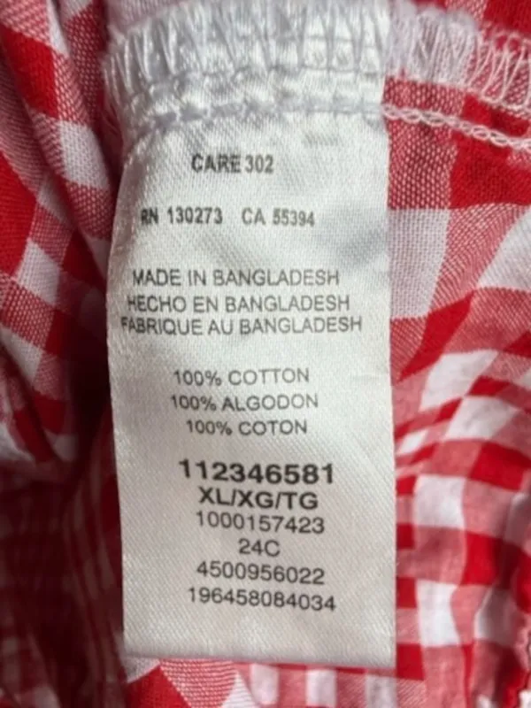 Wrangler Red and White Check Sleeveless Pearl Snap Button Down Shirt Sz XL - Image 5
