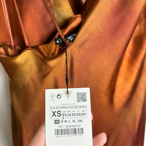 NWT ZARA Drape Satin Midi Dress Sz XS - Image 15