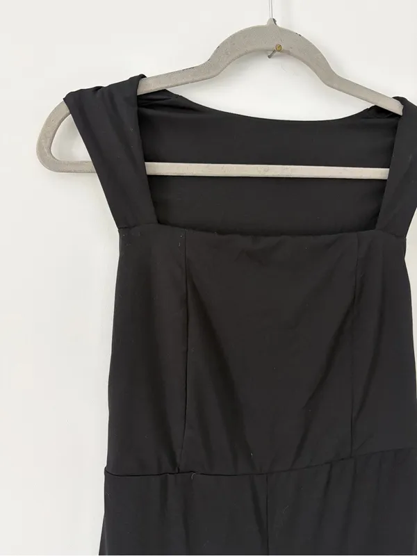 Halara Black Square Neckline Sleeveless Wide Leg Business Casual Jumpsuit S - Image 3