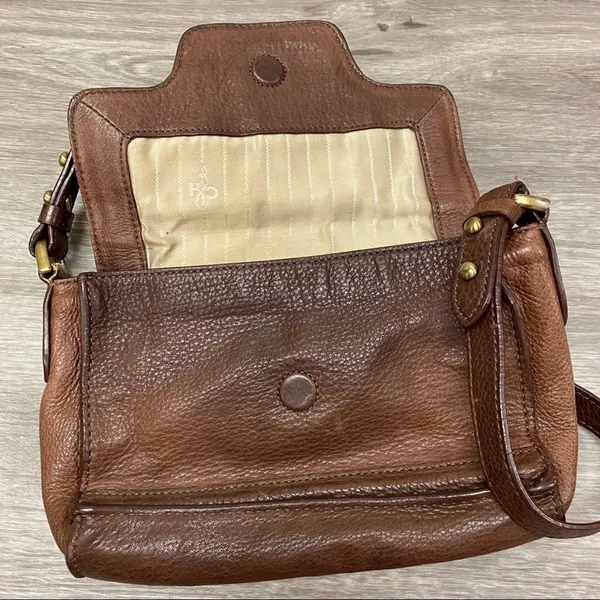 Cole Haan Emma Brown Pebbled Leather Crossbody Flap Bag - Image 8