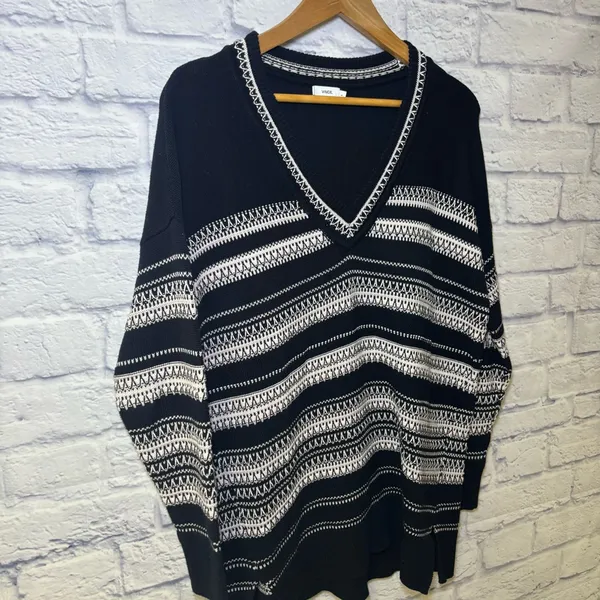 Vince women’s Small oversized long sleeve v-neck sweater shirt Cotton Casual - Image 5