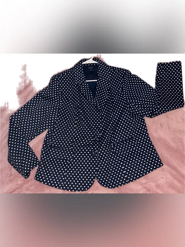 torrid Navy and White Polka Dot Blazer - Women - Image 4