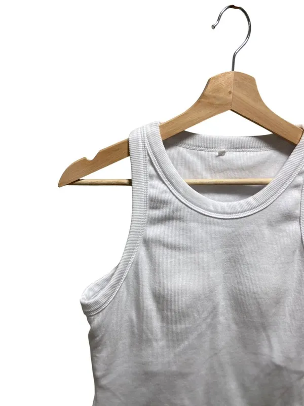 Boutique Built In Bra Ribbed Tank Top White Size XL Minimalist Neutral Summer - Image 8