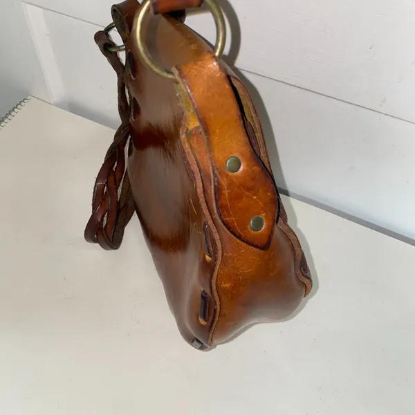 Genuine Etched Boho Saddle Braided Leather‎ Shoulder Handcrafted 3 Cross Handbag - Image 10