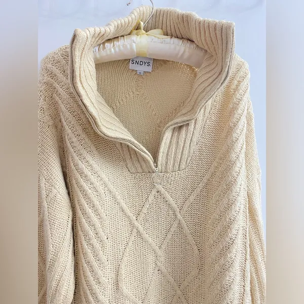Jax Knit Sweater in Beige SNDYS - Image 9