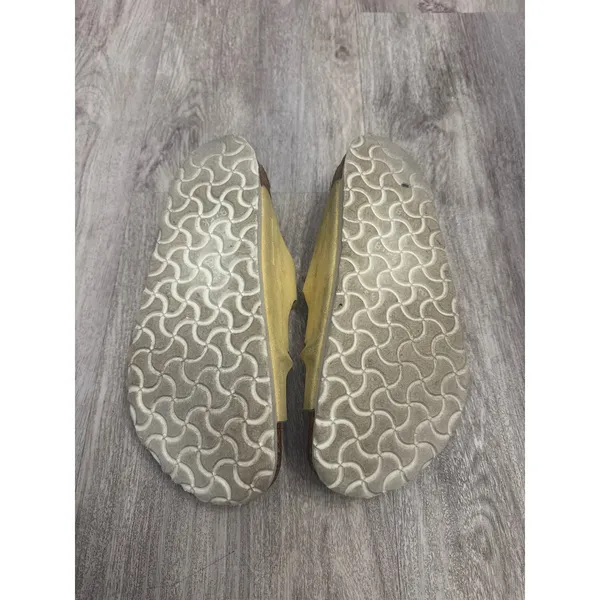 Birkenstock Florida Fresh Brushed Vanilla Yellow Triple Buckle Sandals Womens 38 - Image 5