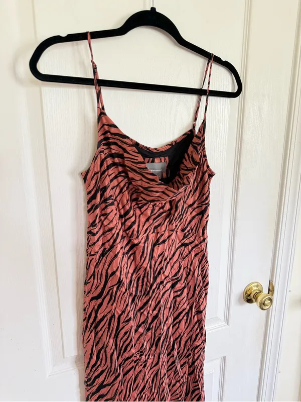 Anthropologie Elyse Bias Cut Animal Print Slip Dress - Image 5