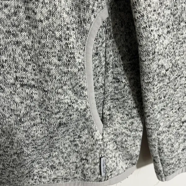 Eddie‎ Bauer Womens Gray Marl Sweater Fleece Snap Mock Neck Pullover Small - Image 3
