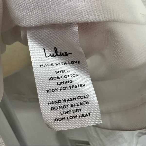 Lulus Sunny Day Feeling Tiered Puff Short Sleeve Mini Dress White Small NEW - Image 9