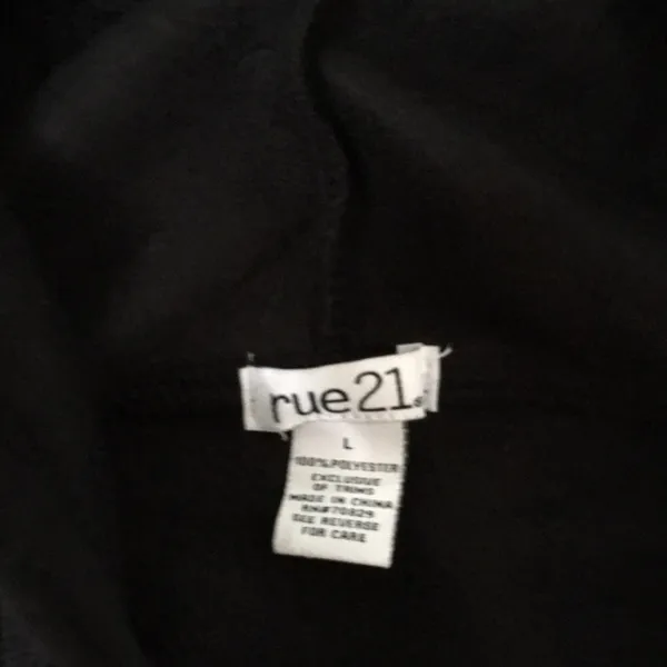 Womens Rue 21 Los Angeles California Zip Up Sweatshirt Hoodie Black Size Large - Image 5