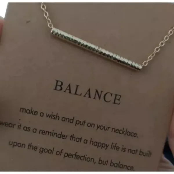 Boutique NEW Balance Bar Necklace Gold Minimalist‎ Pendant Delicate Chain Jewelry Gift - Image 13