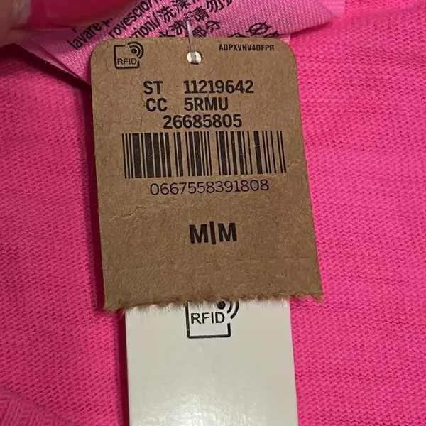 Victoria Secret PINK Crop Top Neon Pink Solid Short Sleeve Crew Neck Raw Cut Hem - Image 8