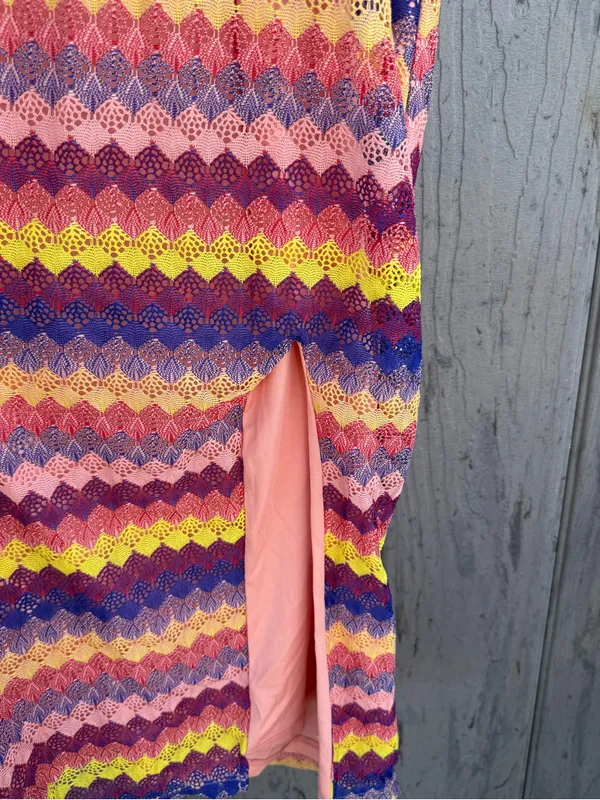 wild fable Multicolor Chevron Maxi Dress with Side Slit - Image 4