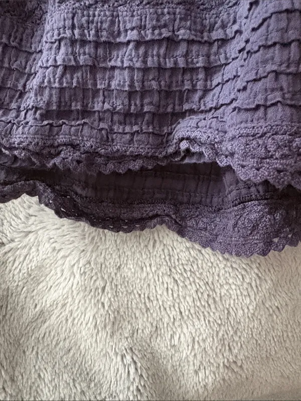 EUC Women’s aerie Tiered Mini Skirt in Navy Tie-Dye Size M - Image 5